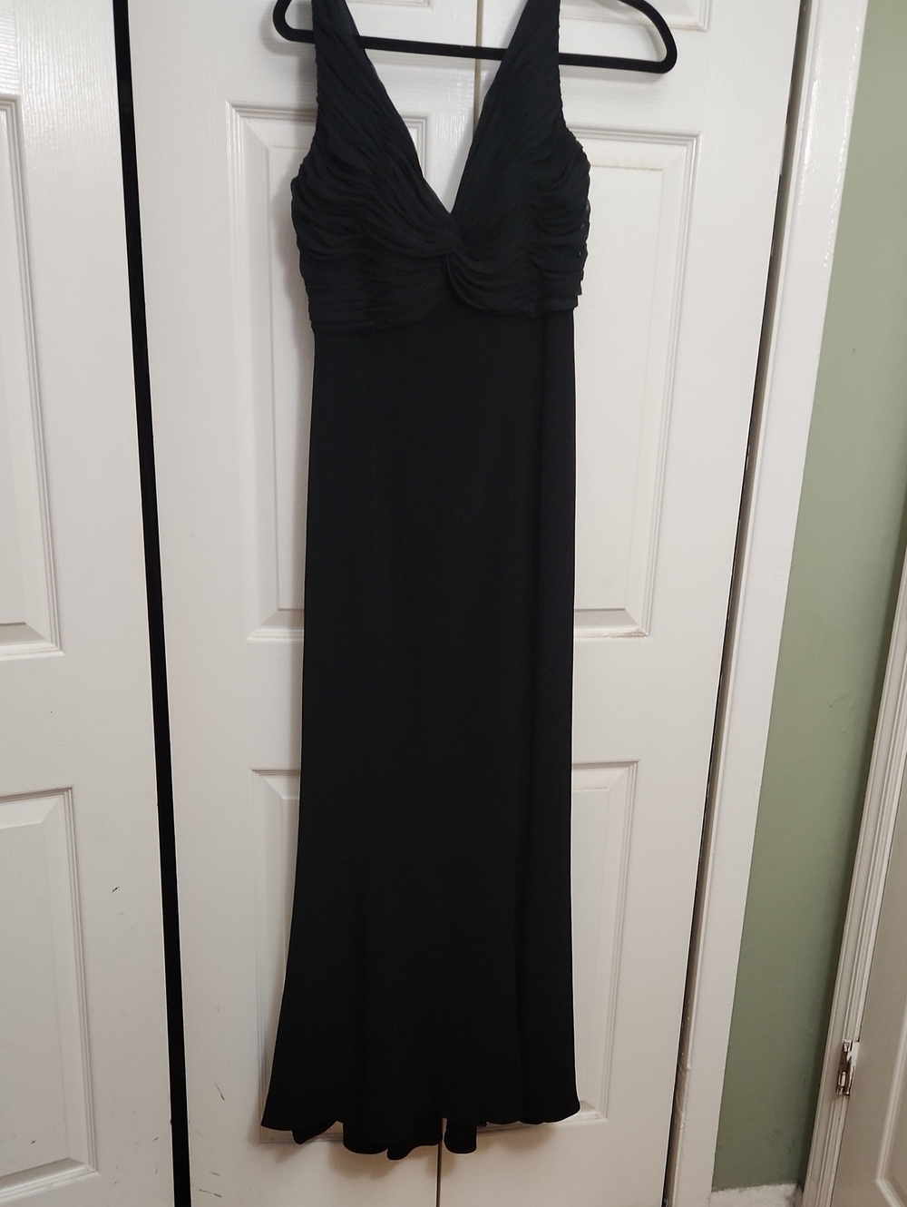 Hayden Black Ruched V-Neck Maxi Dress